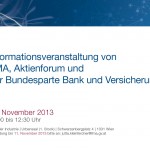 Einladung von FMA Aktienforum und Wirtschaftskammer 2013